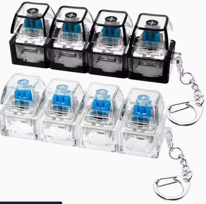 Breloc Tastatură Mecanică cu 4 Switch-uri Blue